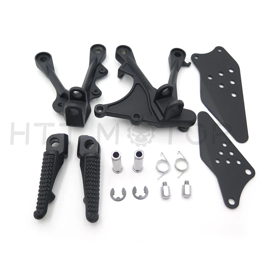 Front Foot Pegs & Bracket for Kawasaki Ninja ZX6R ZX-6RR (2005–2008)