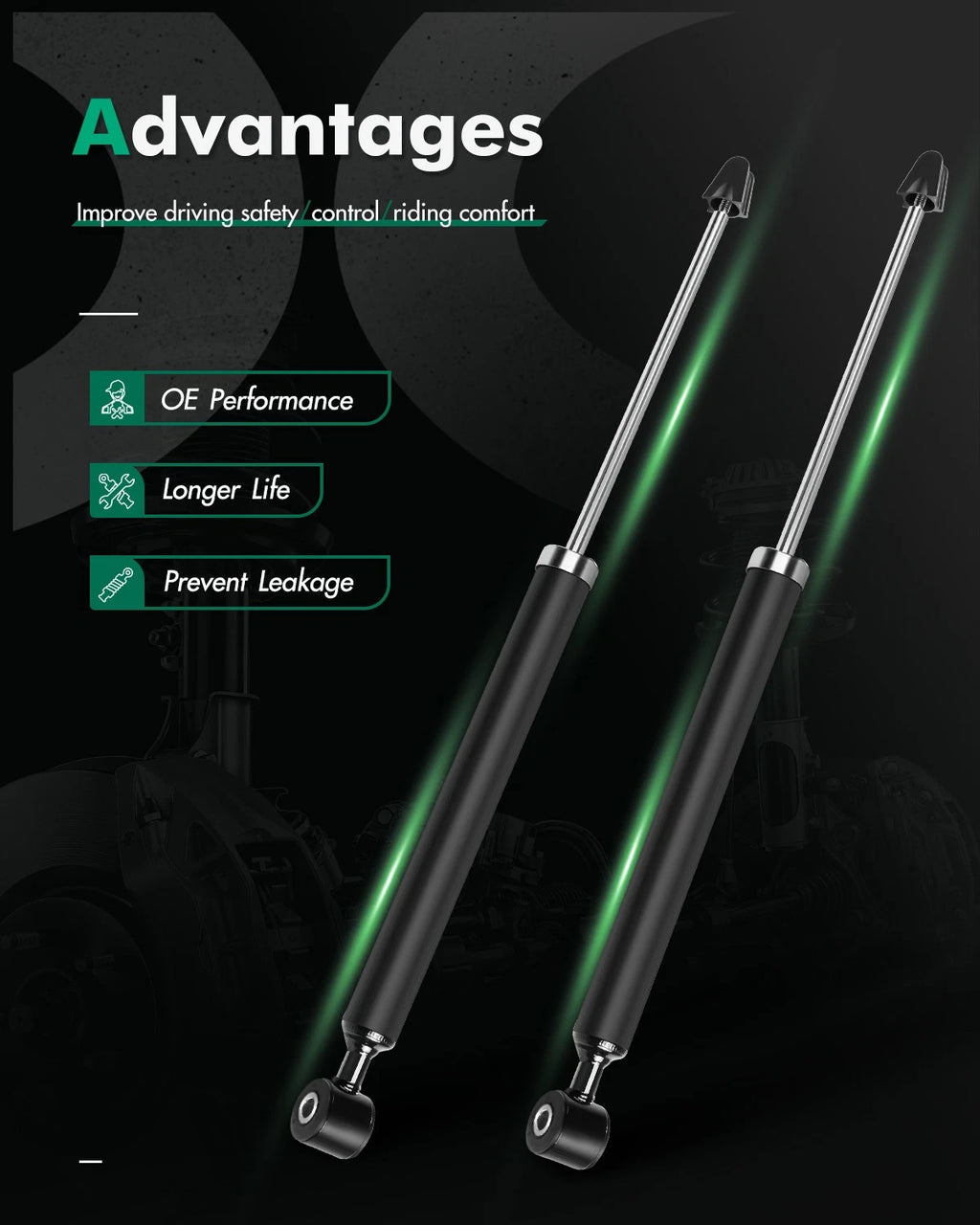 Rear Pair Shocks & Struts for Ford Fiesta (2011–2019) & Mazda 2 (2011–2014)