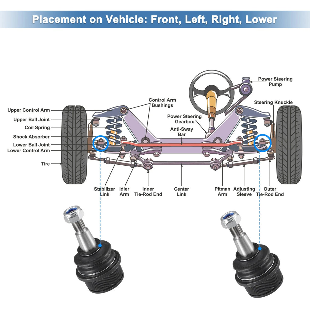 2pcs Lower Ball Joint No.K80629 for Jeep Liberty (2008–2012)
