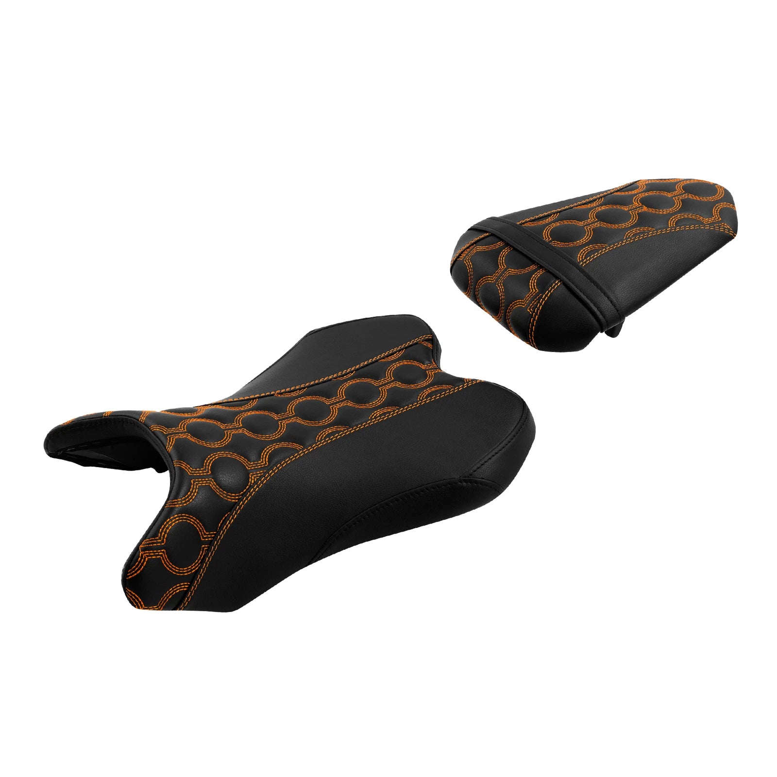 Rider Driver & Passenger Seats for Yamaha YZF R1 (2007–2008) Black Orange
