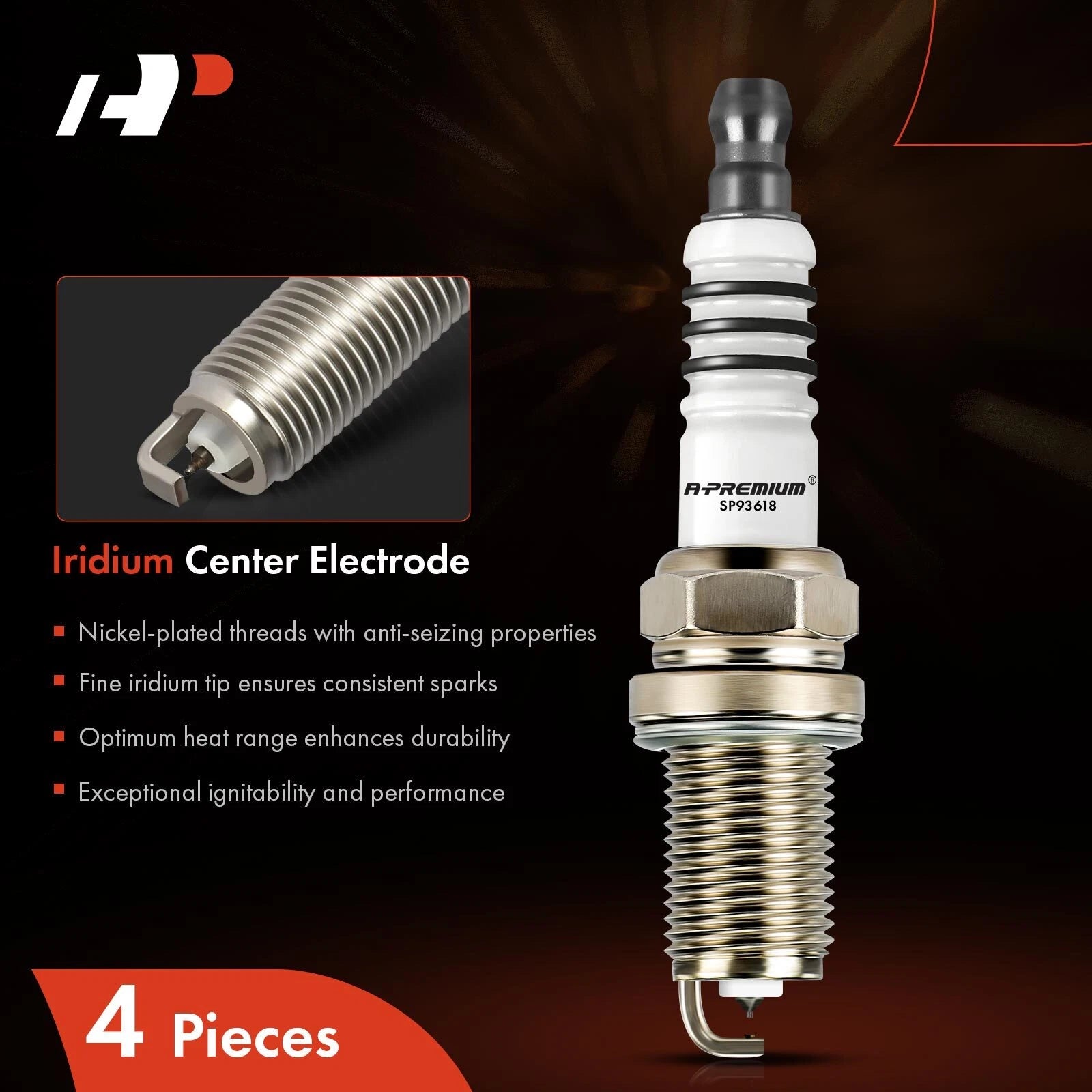Set of 4 Iridium Platinum Spark Plugs for Jeep Renegade (2015–2018)