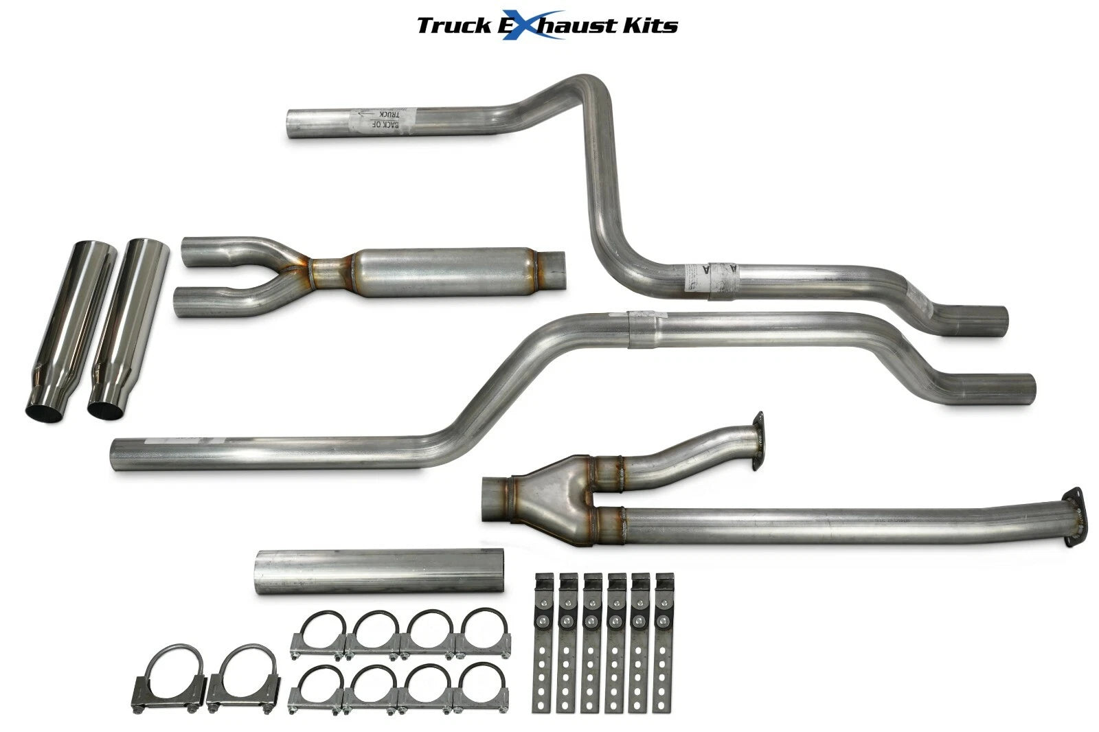 2.5" Dual Exhaust Kit for Toyota Tundra (2009–2013) Glasspack Rear Rolled Tip