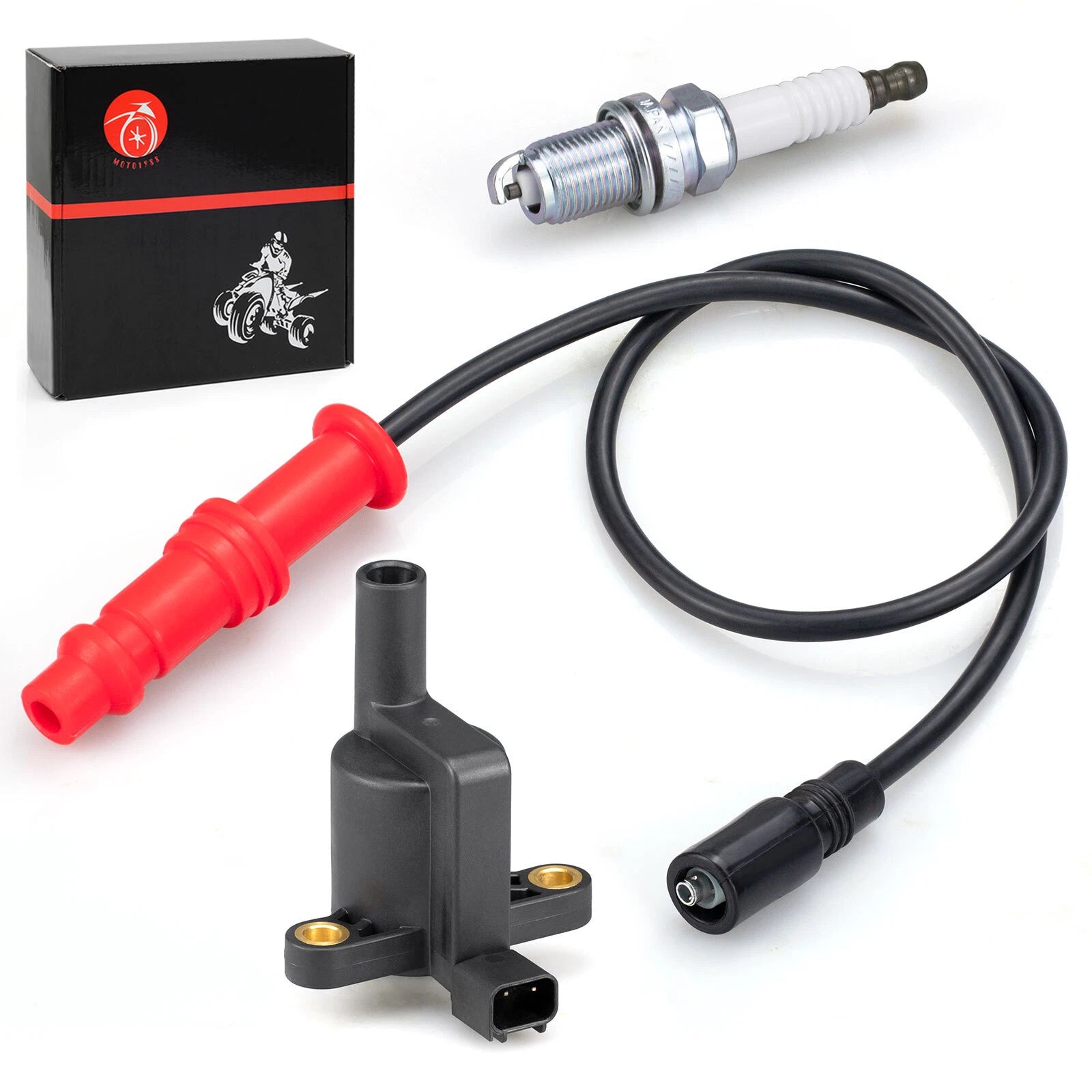 Ignition Coil with Wire Cap & Spark Plug Assembly for Polaris Ranger 500 (2013)