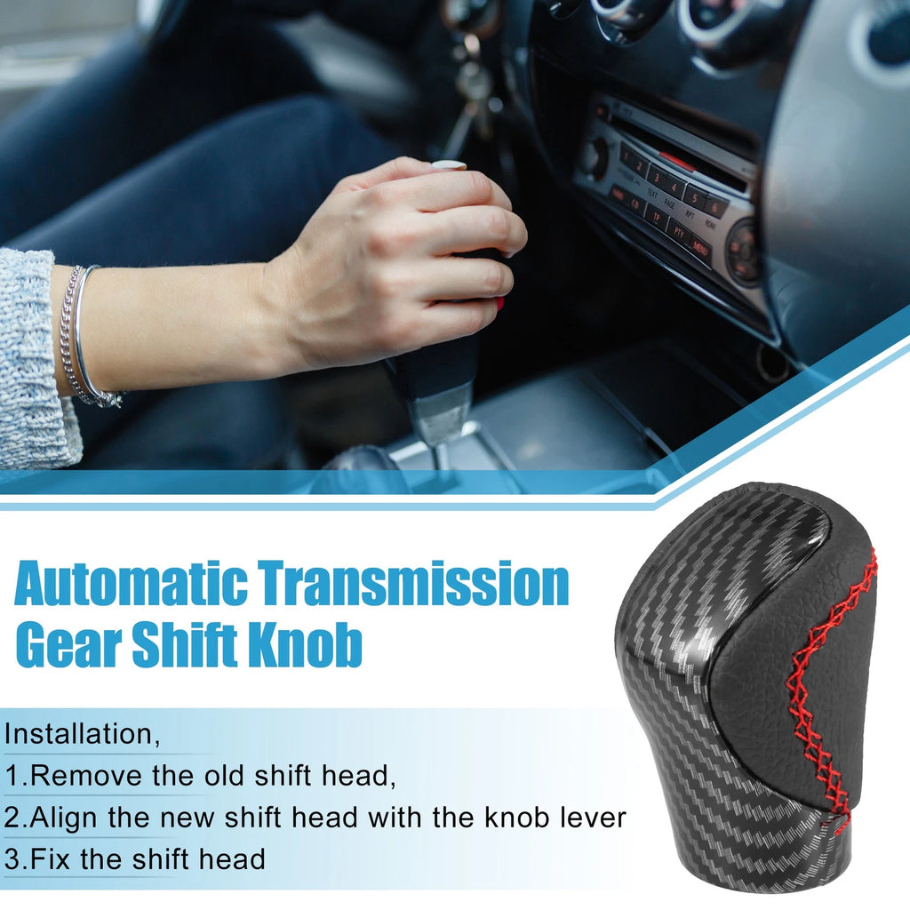 Gear Shift Knob for Lexus ES300h (2013–2021) Carbon Fiber Black Faux Leather