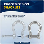 Set of 2 Screw Pin Anchor Shackles for Heavy Duty Use (FO4509)