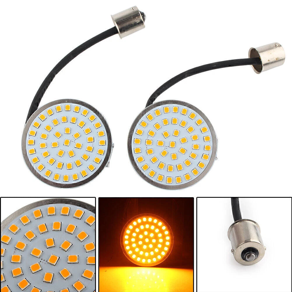2" 1156 Amber LED Turn Signal Inserts for Harley Sportster (2014–2017)
