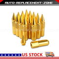 Set of 20 60mm M12X1.5 Cap Spiked Extended Tuner Lug Nuts for Wheels Gold