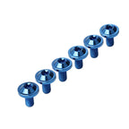 6 x M6x10mm Titanium Alloy Torx Head Bolts for Bike Motor - Blue