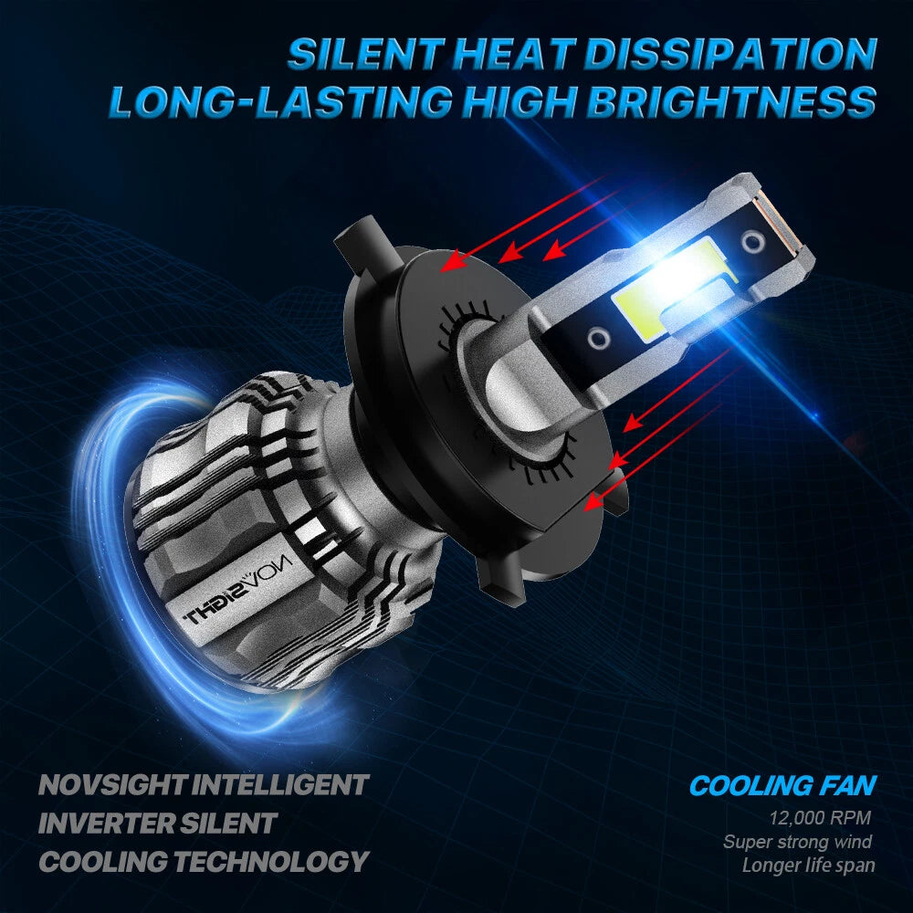 H13 9008 LED Headlight Bulbs Conversion Kit for NOVSIGHT (30000LM, 6500K)