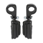 1 1/4" Black Highway Engine Guard Footpeg Clamps for Harley