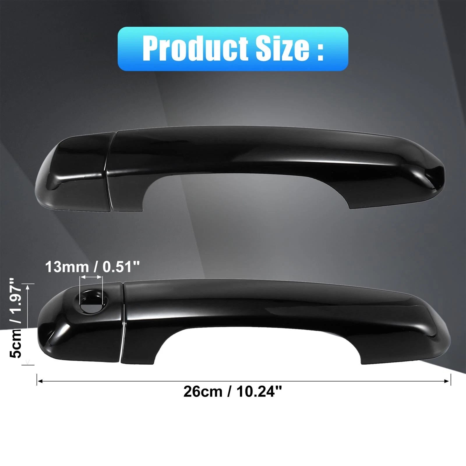 Set of 4 ABS Front Rear Exterior Door Handle Trim Covers for Toyota 4Runner (2010–2019)