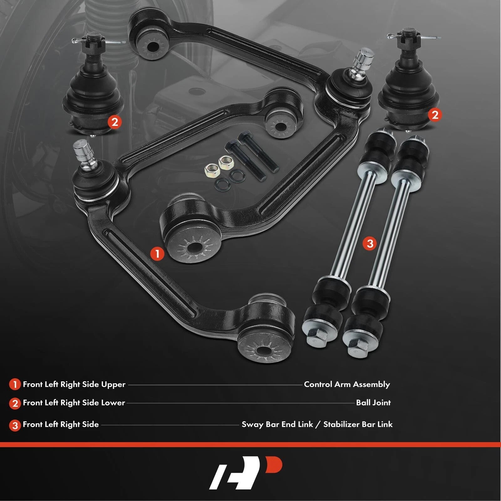 Set of 6 Front Upper Control Arm Ball Joints for Ford Explorer