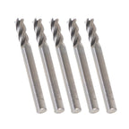 Set of 5 Carbide End Mills for Precision Machining (1/4", 2-1/2" Length)