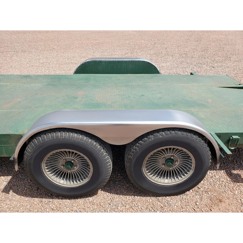 Set of 2 Tandem Teardrop Alloy Steel Fenders for Enclosed Trailers (66"L x 18"H x 9"W)