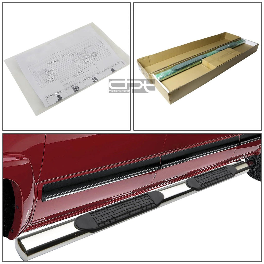 4" Oval Chrome Side Step Nerf Bars for GMC Sierra Crew Cab (1999–2014)