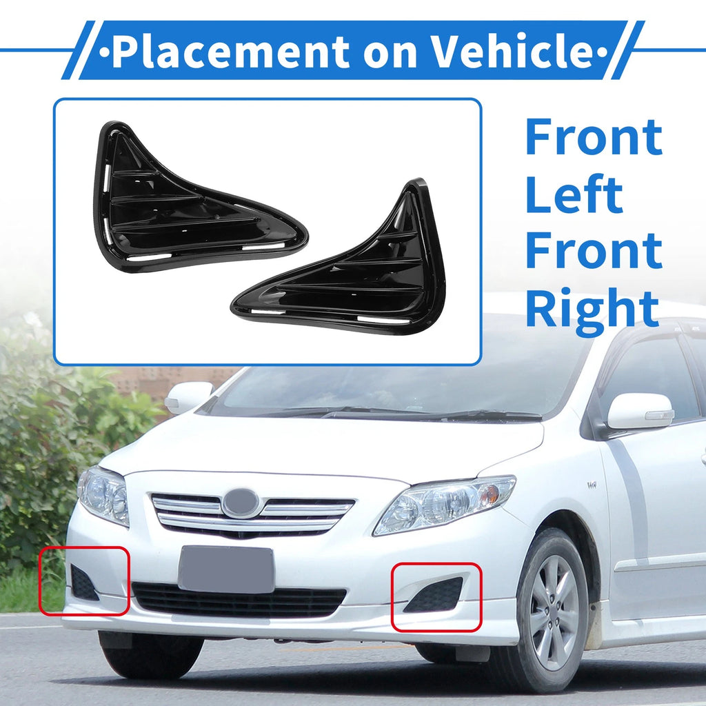 Set of 2 Front Bumper Fog Light Covers 8148102410 for Toyota Corolla 