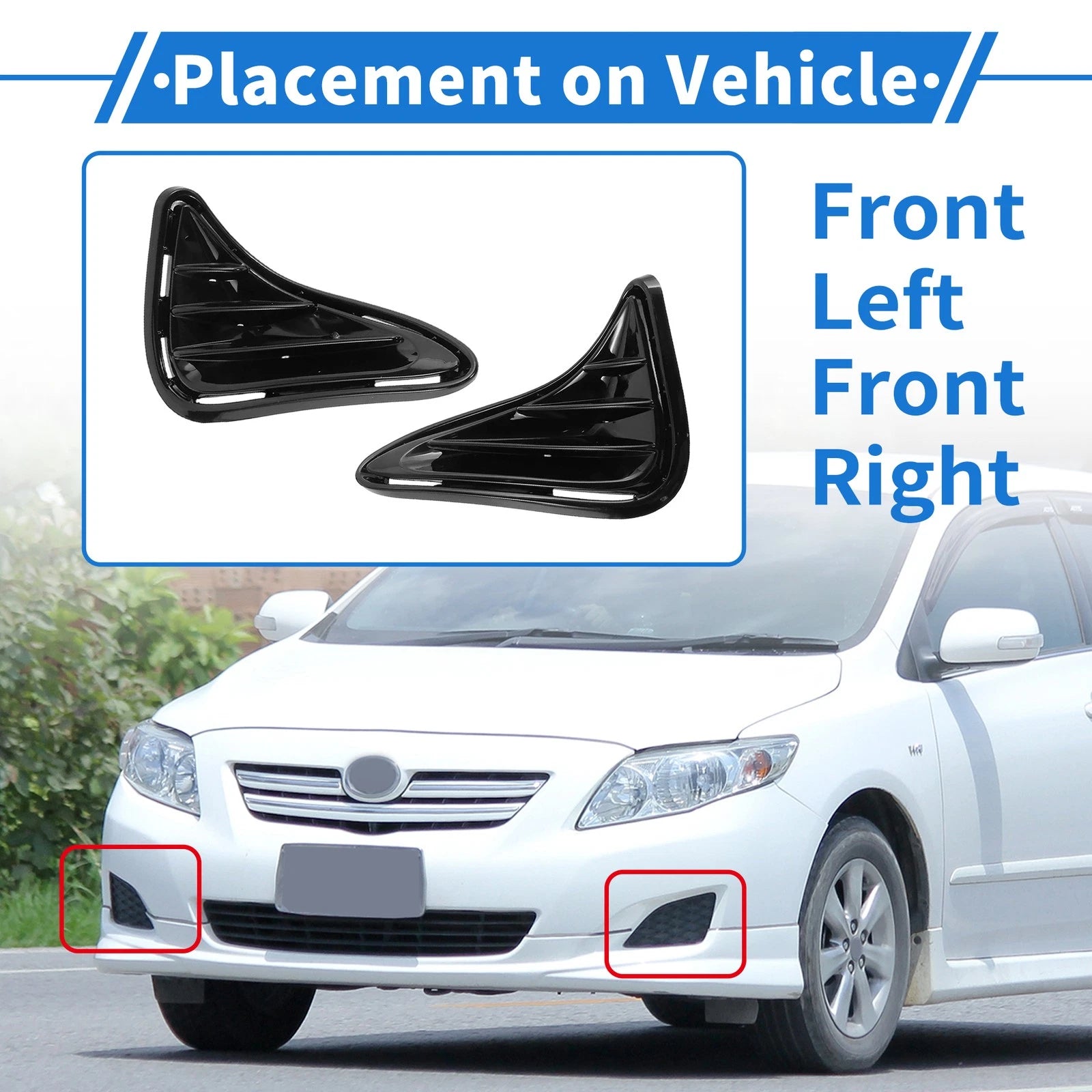 Set of 2 Front Bumper Fog Light Covers 8148102410 for Toyota Corolla 