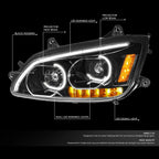 LED DRL Bar Projector Headlights for Kenworth T170 T370 T660 (2008–2019)