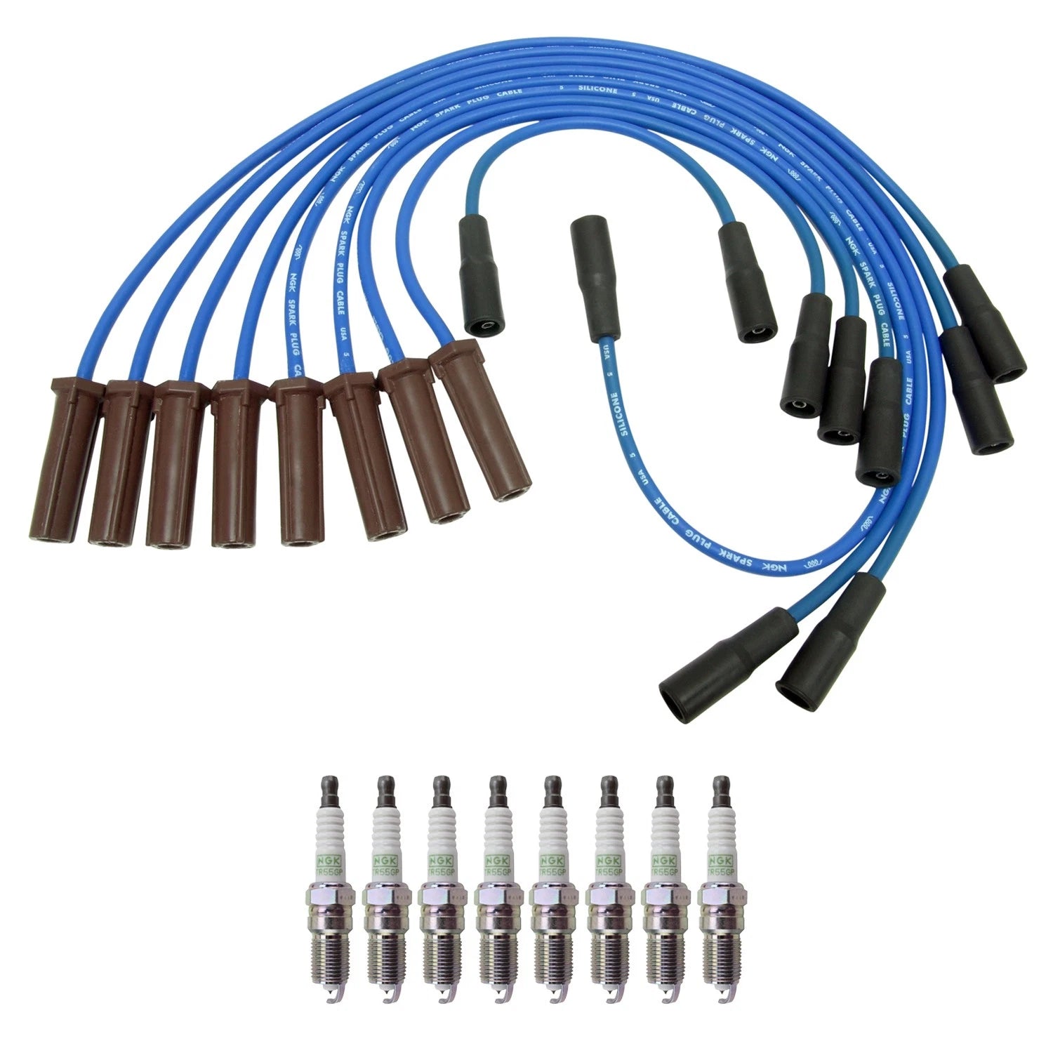 NGK Wire Set & 8 G-Power Platinum Spark Plugs for C2500 K2500 P30 (1990–2002)