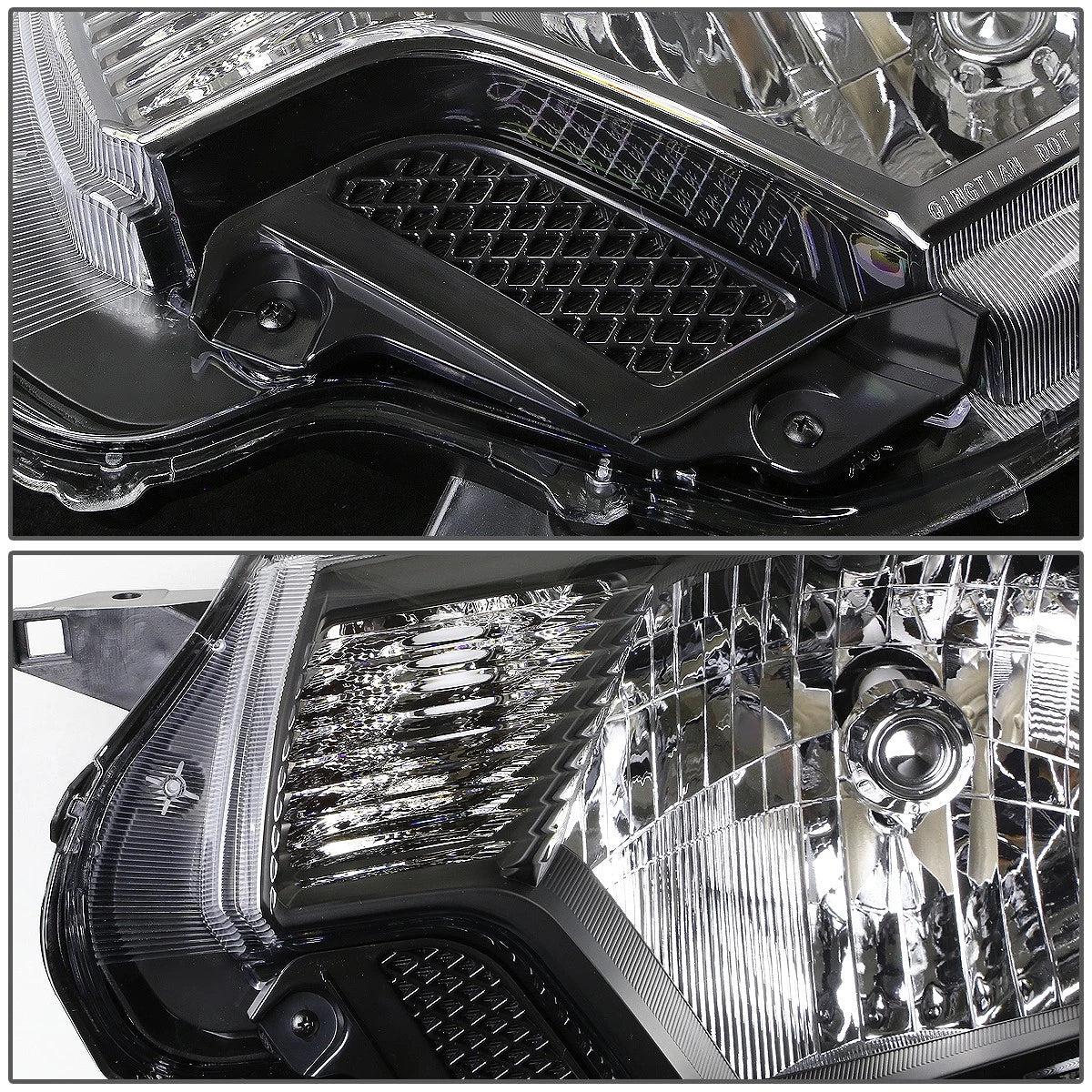 Pair of Black Housing Amber Corner Headlights for Toyota Tacoma (2012–2015)