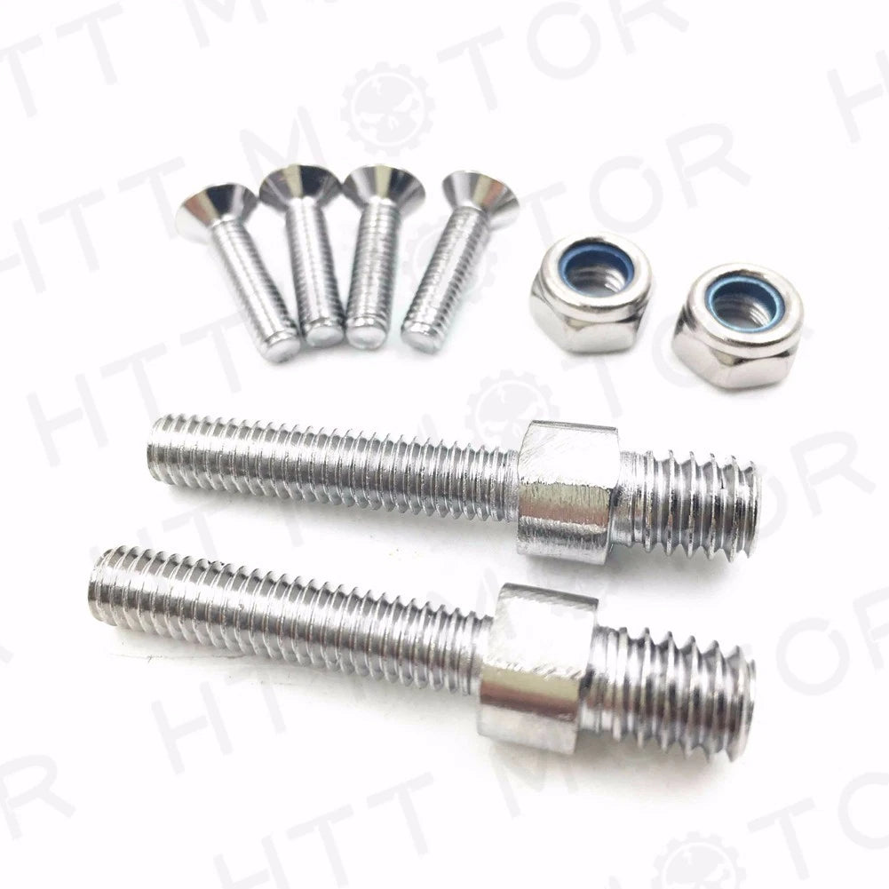Set of 4 Motorcycle Mirror Bolts Screws 5mm/6mm X 43mm