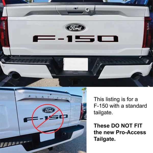 Tailgate Letter Inserts Gray Replacement for 2021–2025 Ford F-150