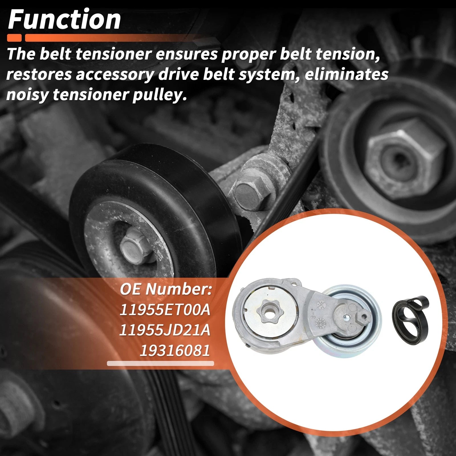 Drive Belt Tensioner Kit for Nissan Versa (2007–2012) 11955ET00A