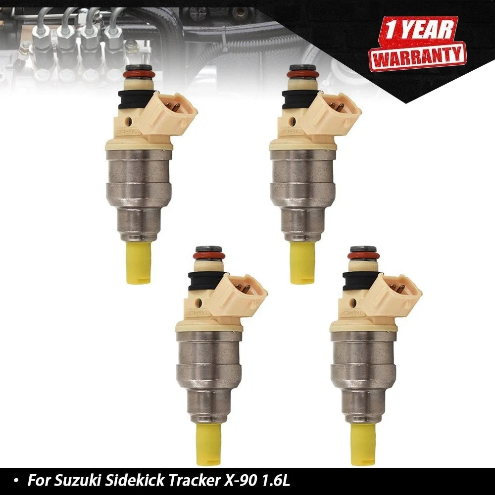 Set of 4 Gasoline Injectors for Suzuki Sidekick (1992–1998)