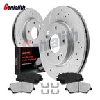 Front Drilled Brake Rotors & Ceramic Brake Pads for Hyundai Elantra Veloster (2011–2023)