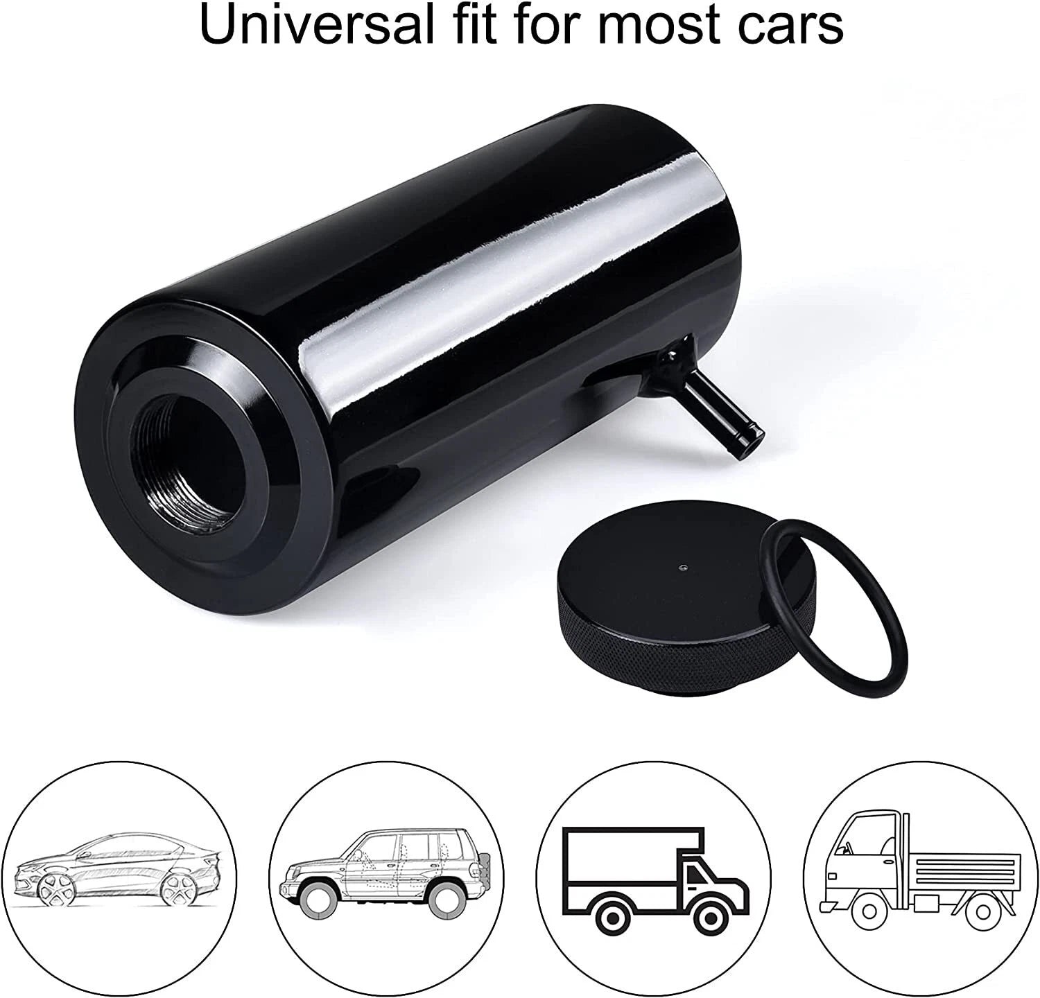 Universal Radiator Coolant Catch Tank Overflow Reservoir Aluminum 800ML