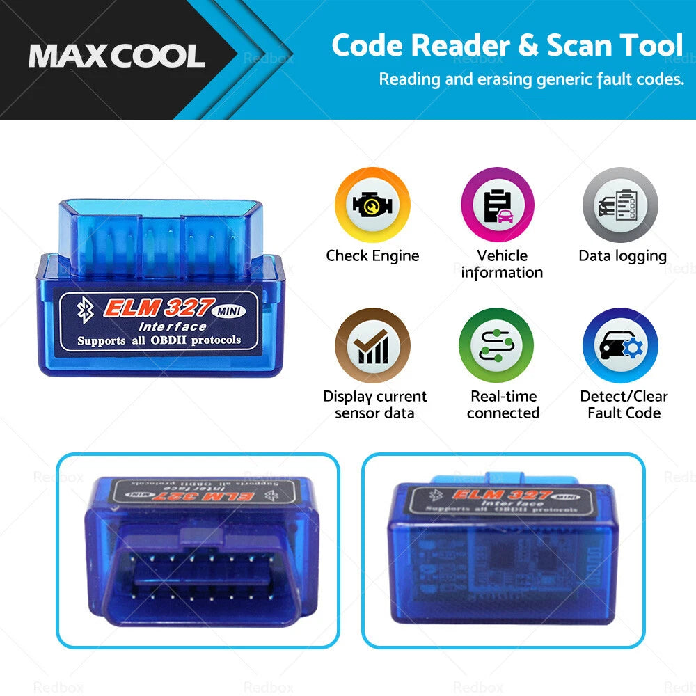 OBD2 Bluetooth Car Scanner for iOS Android (Torque Compatible)