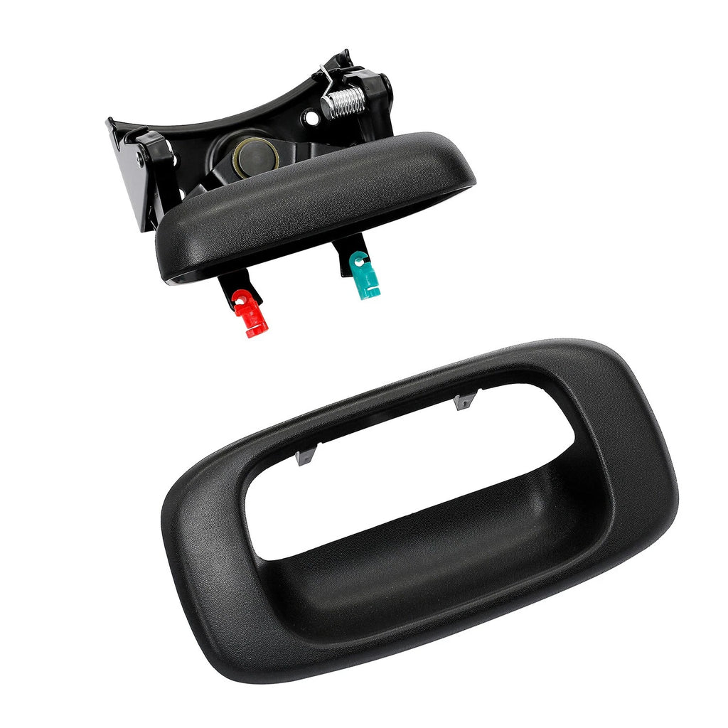 Tailgate Handle Latch & Bezel Trim w/ Rod Clips for Chevy Silverado GMC Sierra (2014–2023)