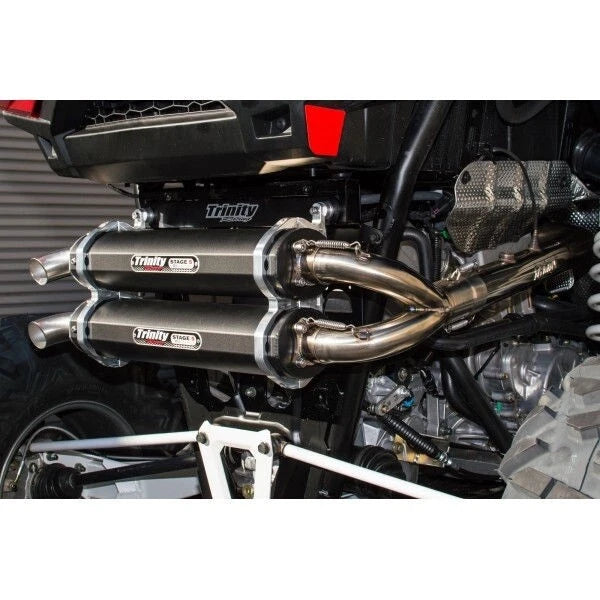 Trinity Black Stage 5 Dual Full System Exhaust for Polaris RZR XP Turbo (2016–2023)