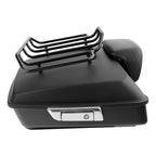 Matte Black Chopped Trunk Backrest Luggage Rack for Harley Road King (2014–2026)