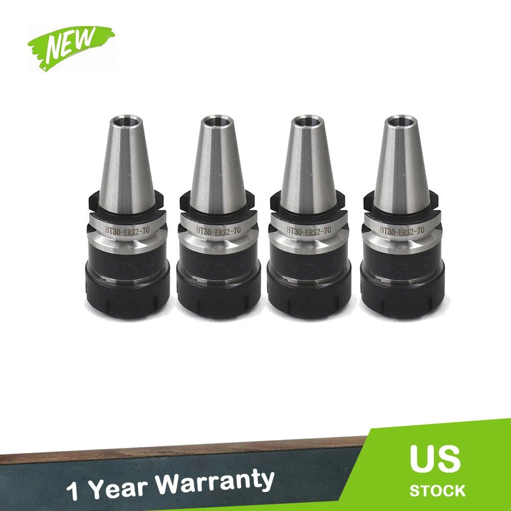 Set of 4 Collet Chucks for BT30 (70mm Gauge Length)