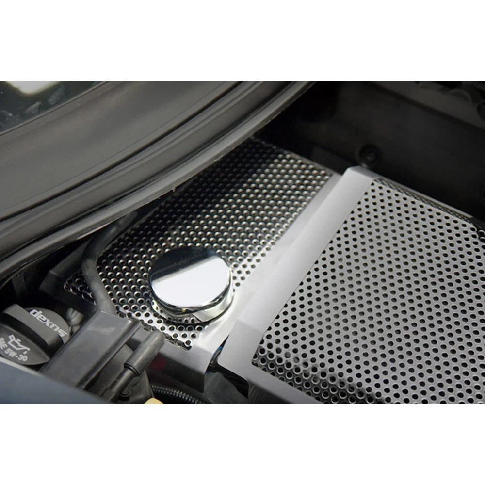 Perforated Water Tank Cover w/Polished Cap Cover for 2014-19 Chevy Corvette Z06