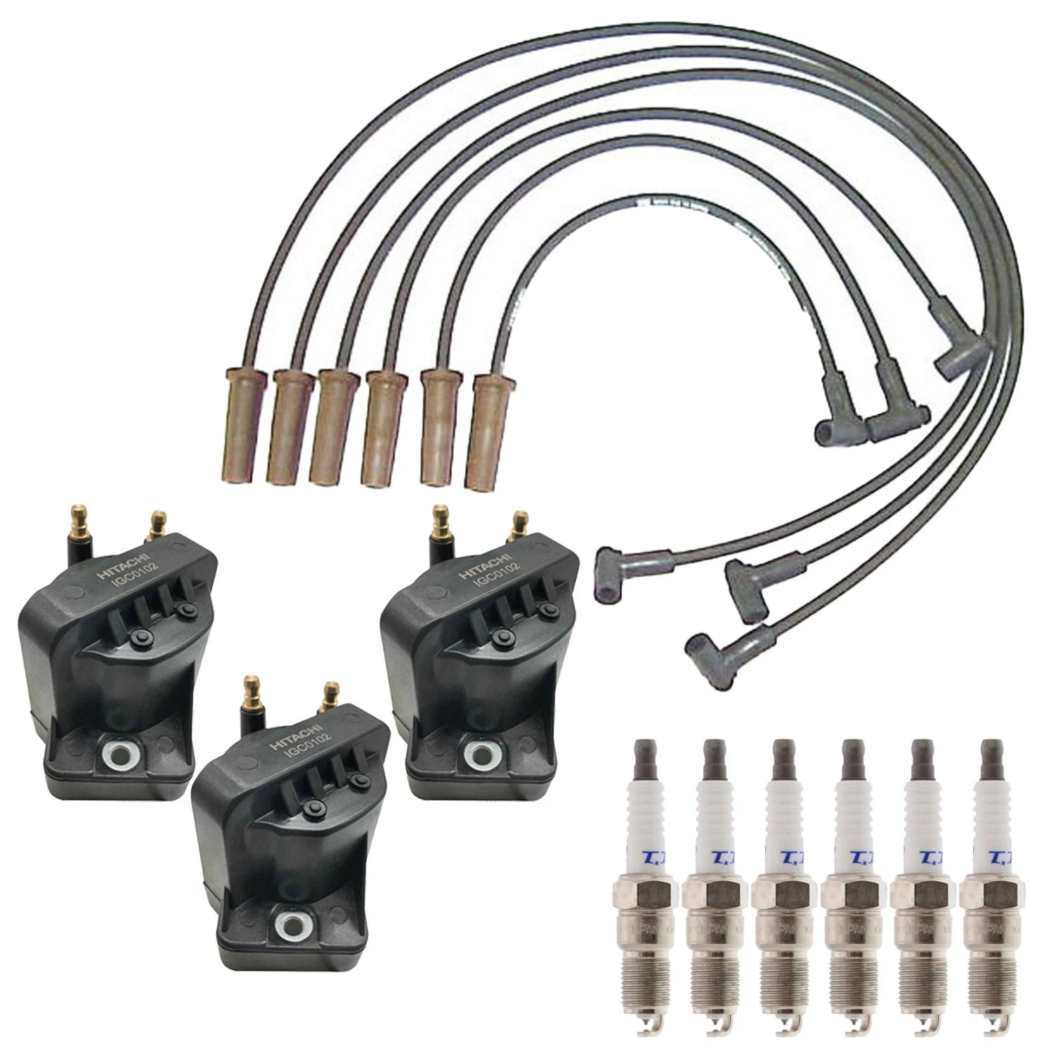 Set of 3 Ignition Coils & 6 Spark Plugs for 1988 V6