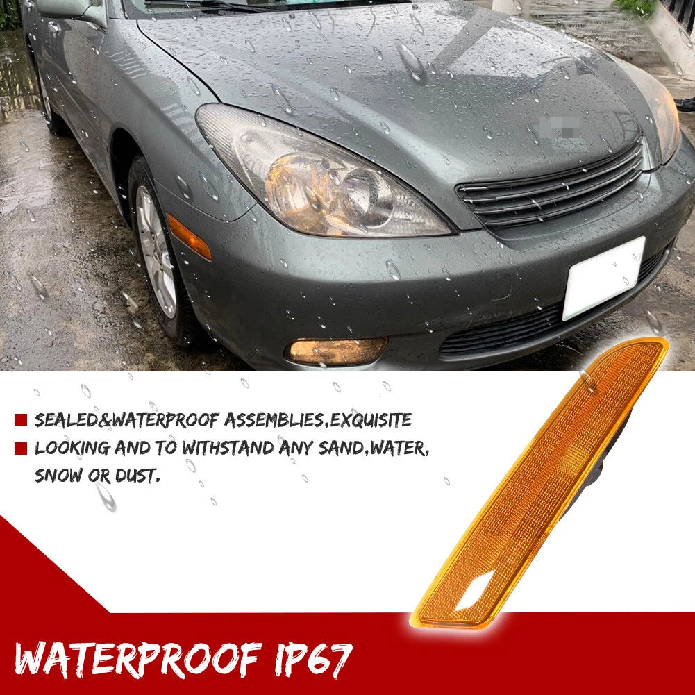 Set of 2 Amber Front Side Marker Light Housings for Lexus ES300 ES330