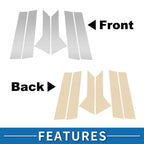 Set of 6 Door Pillar Window Trim for Ford Mondeo (2008–2013) Silver Tone