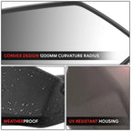 Universal ATV Rectangular Convex Side View Mirrors (Handlebar Mount)