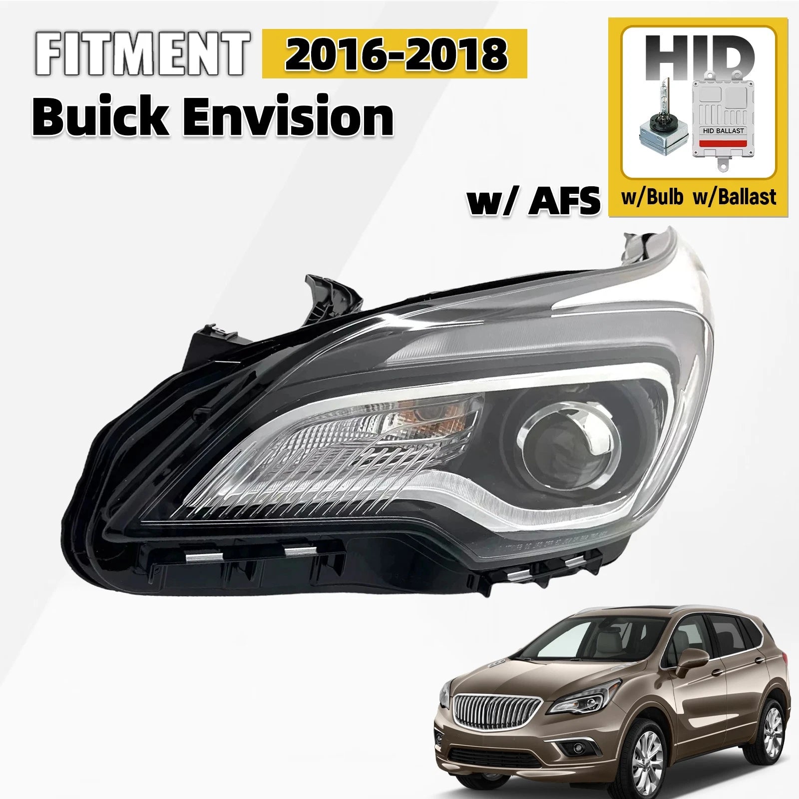 HID Xenon Headlight with Bulb & Ballast for Buick Envision (2016–2018)