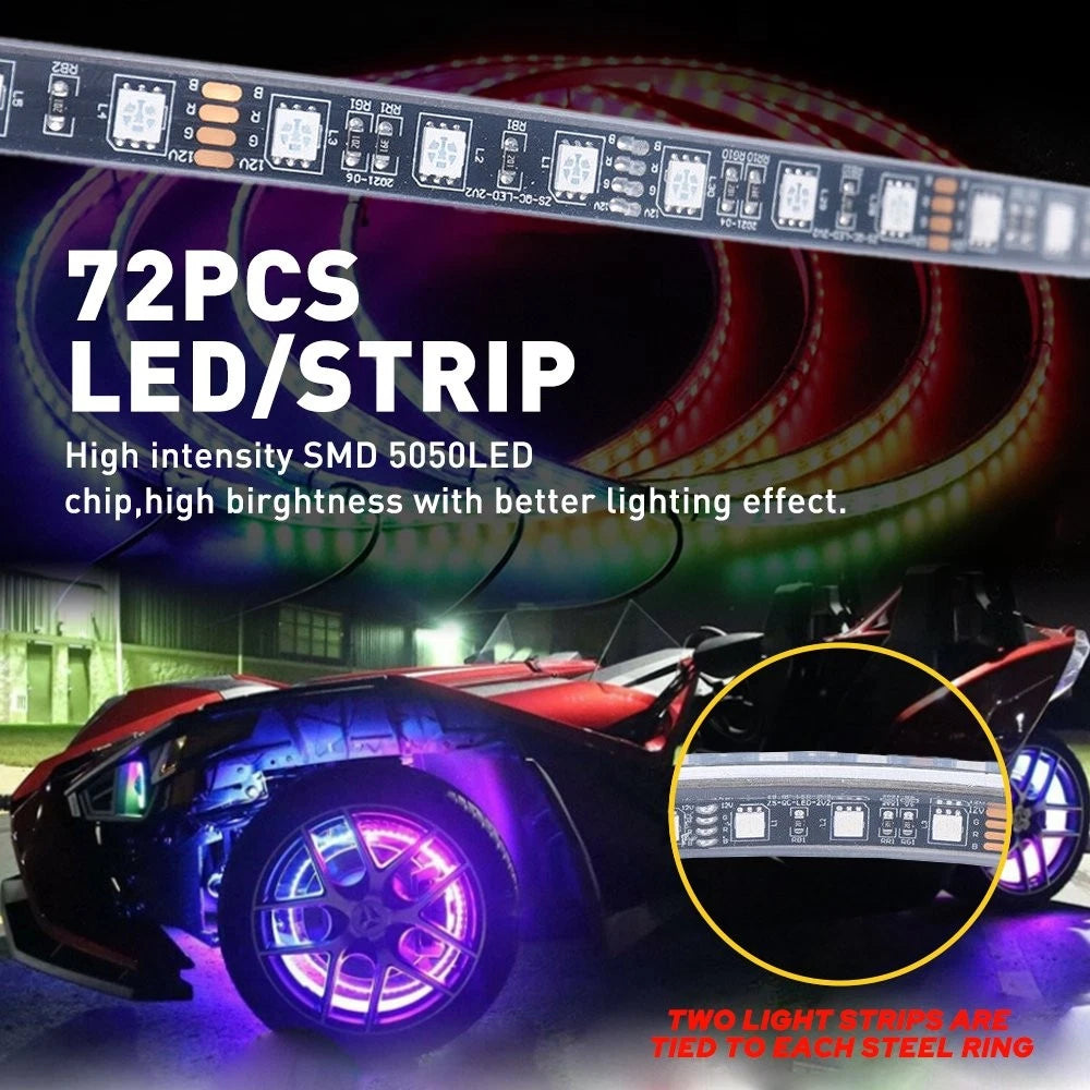 4x17.5" RGB Wheel Lights for Truck (Bluetooth APP)