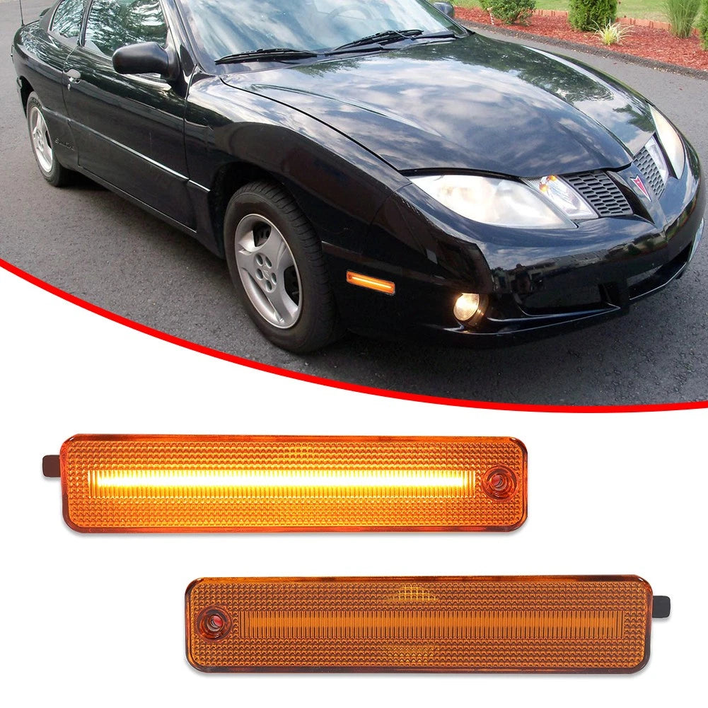 Set of 2 Amber Lens LED Side Marker Lights for Pontiac Sunfire (2000–2005)
