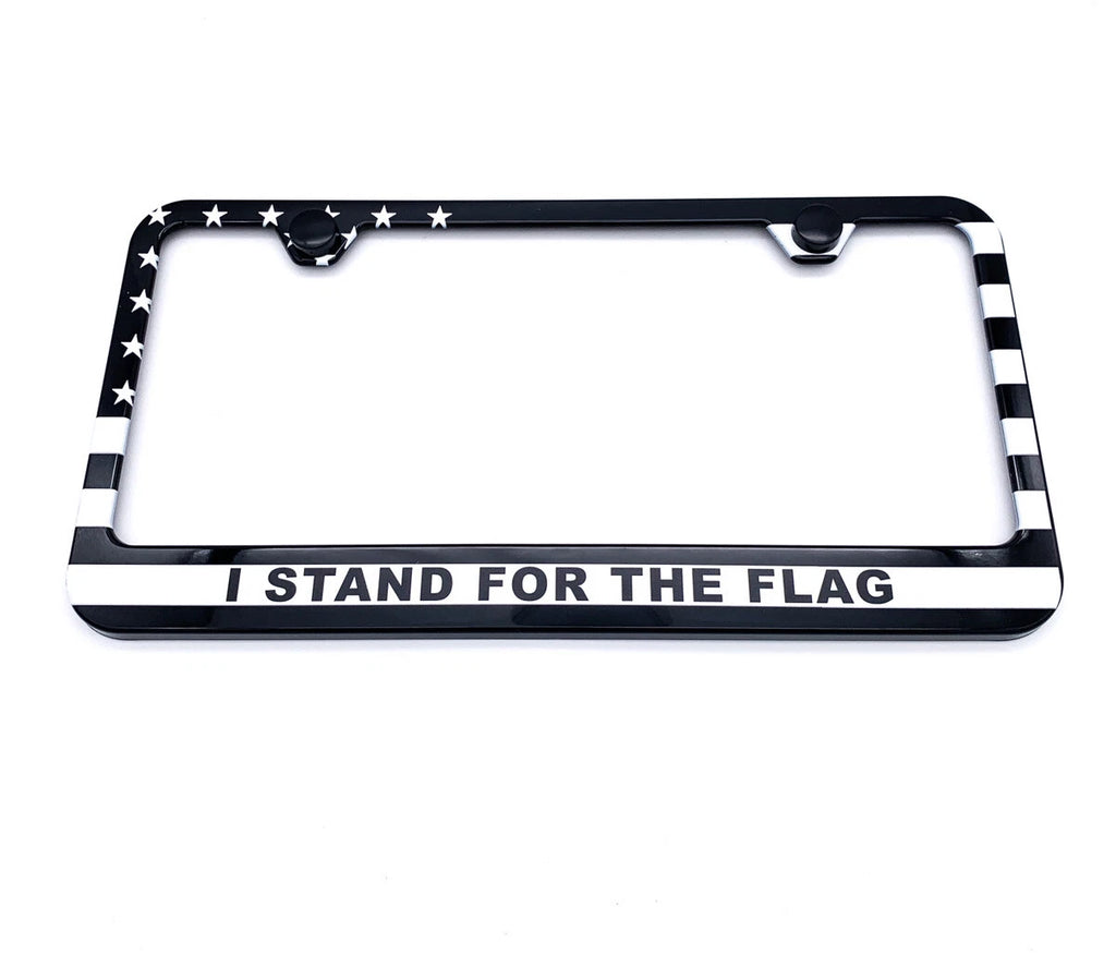 Plastic License Plate Frame American Flag Script for Ford Toyota Chevrolet (Any Year–Any Year)