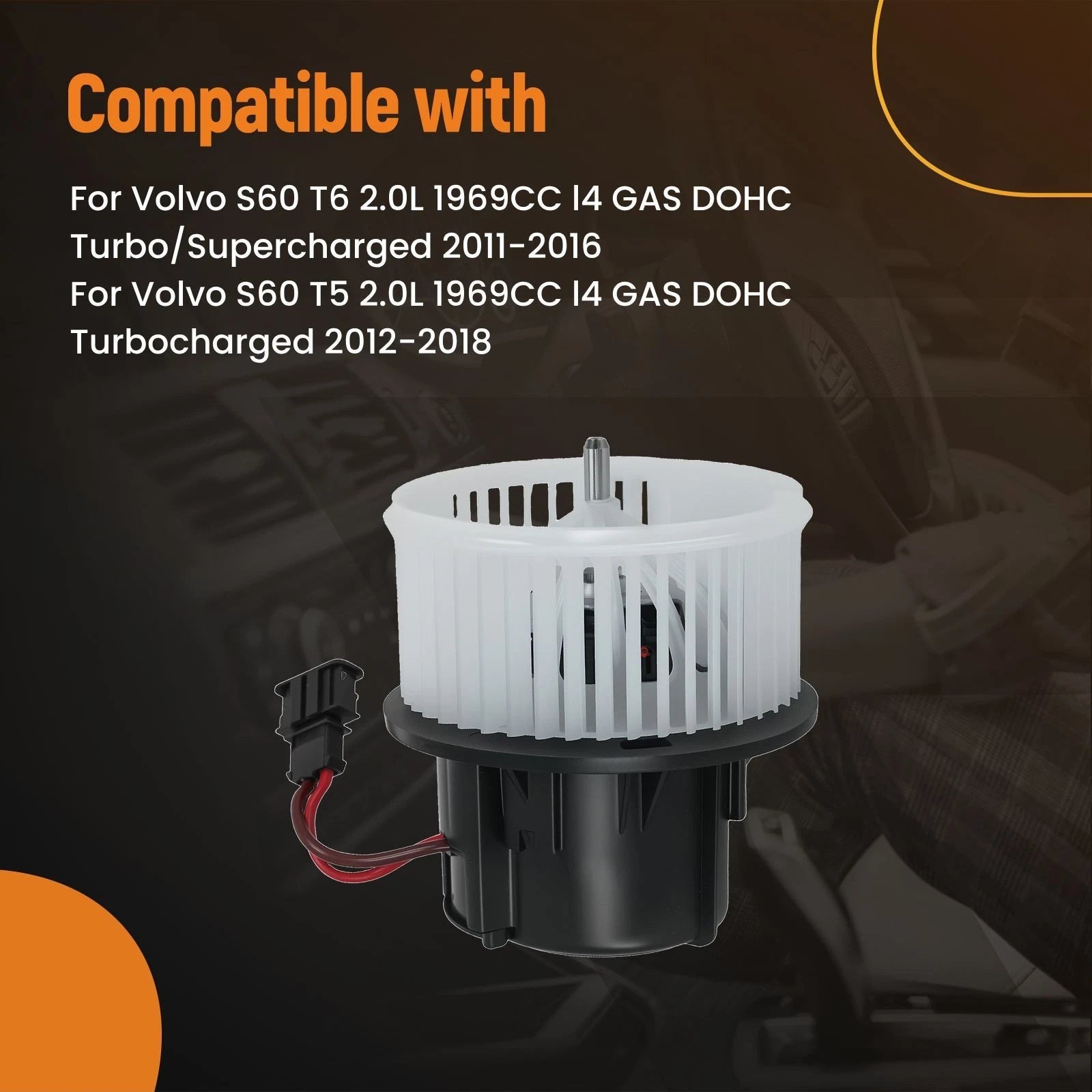 HVAC Heater Blower Motor for Volvo S60 S80 V70 XC60 (2007–2018) 30767008 LR002630
