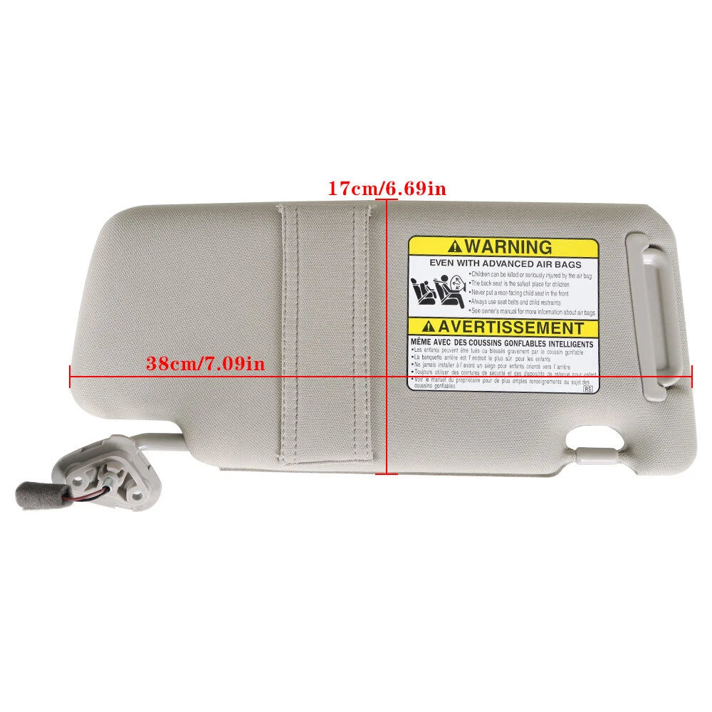 Driver Left Side Sun Visor for Subaru Outback Legacy (2005–2009) Gray