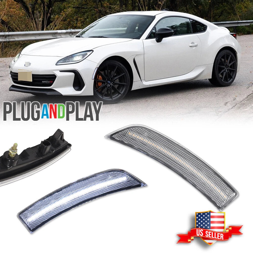 Clear Lens LED Side Marker Lights for Toyota GR86 Subaru BRZ (2022–2023)