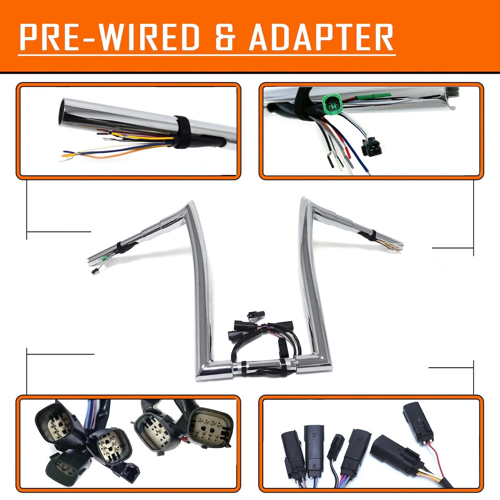 Chrome 16" Rise Prewired 32mm Handlebar for Harley FLHRC Road King Classic (2008–2013)