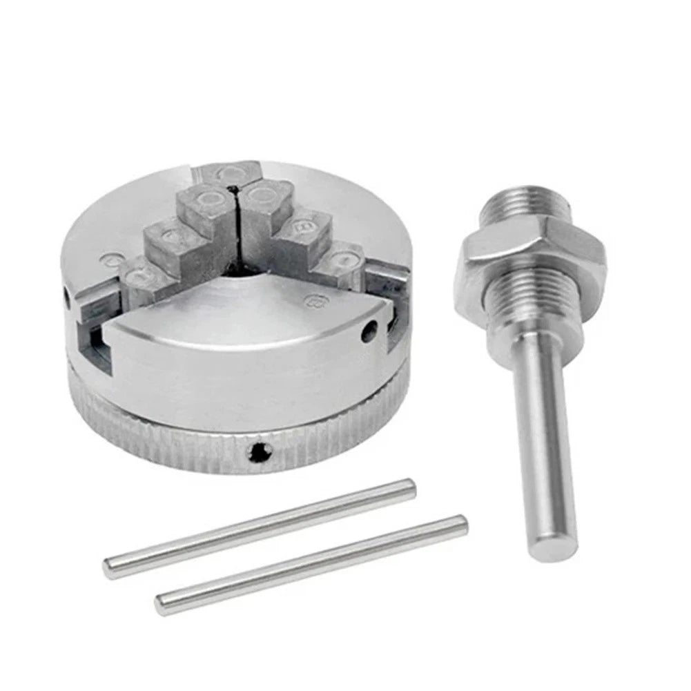 4 Jaw Chuck Zinc Alloy with M12x1 Drill Rod for Mini Lathe