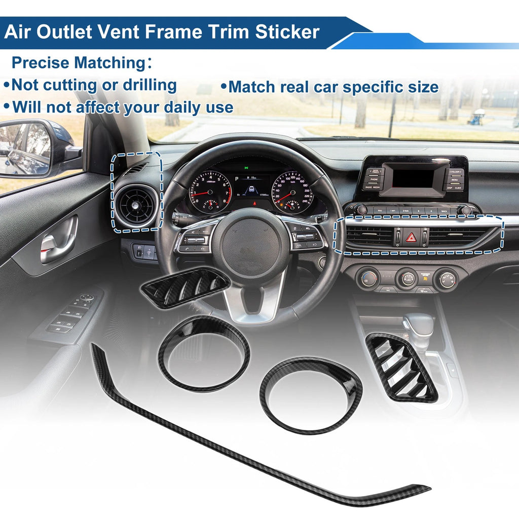 Set of 5 Air Condition Outlet Vent Trim Covers for Kia Forte K3 (2019–2024) Black